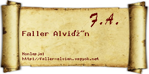 Faller Alvián névjegykártya